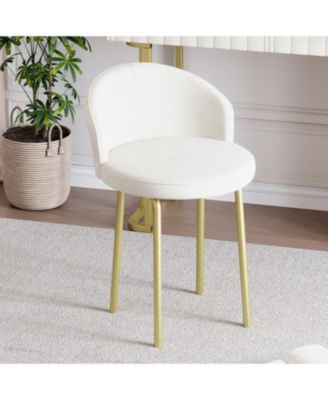 Velvet Vanity Desk Set, Marble Top, Adjustable Storage