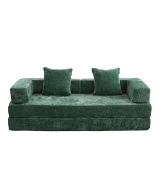 Convertible Floor Sofa Bed with Pillow & Armrest