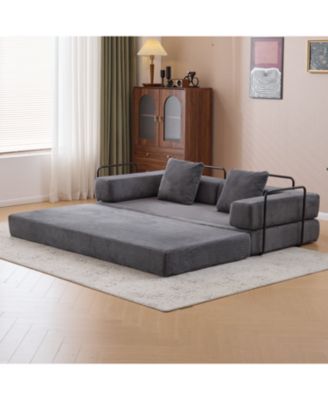  Corduroy Floor Sofa Bed - Dark Grey