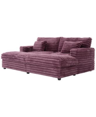 Oversized Chaise Lounge Sofa Bed with USB & Cup Holders