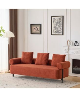 Streamdale 78" Modern Beige Sofa Couch with 3 Pillows