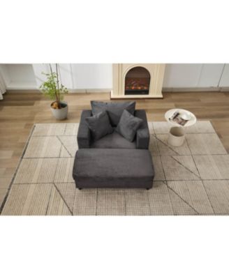 Streamdale Chaise Lounge Sofa Bed with Ottoman & Pillows