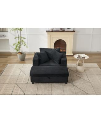 Chaise Lounge Chair with Ottoman & Pillows