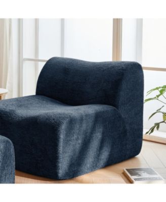 Single Foam Sofa Chair with Footrest & Pillow
