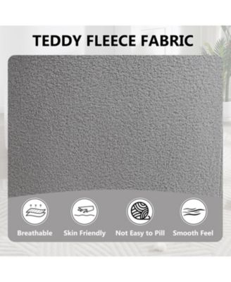 Swivel Teddy Fleece Comfy Chair with Pillow