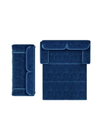  66" Queen Pull Out Sleeper Sofa Bed - Velvet Loveseat with Storage