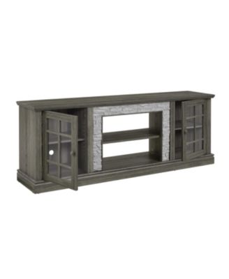 70" Modern Grey TV Stand with 2-Door Storage