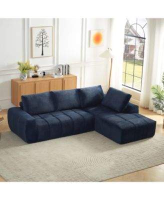 Faux Fur L-Shape Sectional Sofa Sleeper Couch