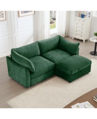 2-Seat Sofa with Ottoman & Storage