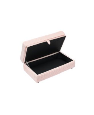 Corduroy Armchair + Storage Stool Set w/ USB - Pink