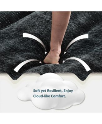  99" Cloud Sectional Sofa, Chenille L-Shape Couch with Ottoman, Black