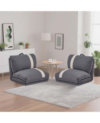  Corduroy Adjustable Floor Sofa Bed Set - Foldable, Space-Saving