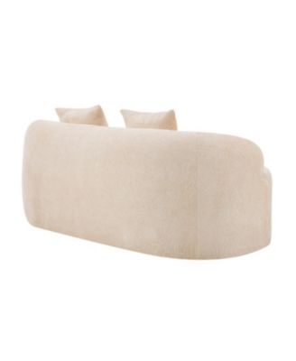 Curved Loveseat Sofa, Small Space Couch with 2 Pillows