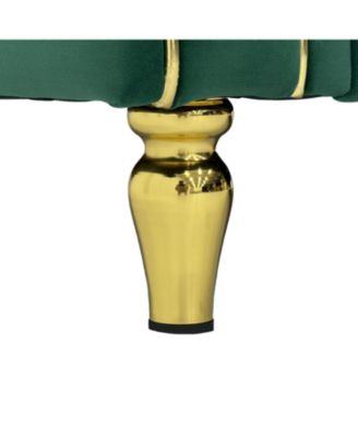 Modern Plush 3-Seater Sofa with Pillows & Metal Legs