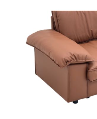 Modern Faux Leather 79" Storage Loveseat