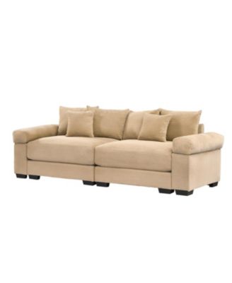 Oversized Cloud Modular Sectional Couch, Corduroy, Wide Armrests, Camel