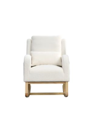 27.5" Modern Accent Rocker Armchair w/ Lumbar Pillow & Pockets