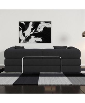 Modular sofa convertible pudding block sofa bed with armrests