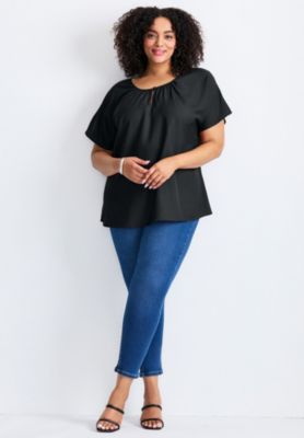 Women's Keyhole Dolman Sleeve Blouse