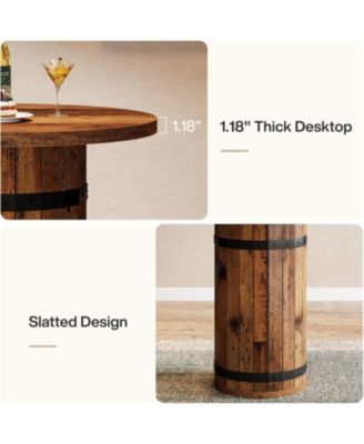 Round Bar Table, 39.4-Inch Bar Height, Bistro Pub Table for Kitchen, Living Room, Small Space