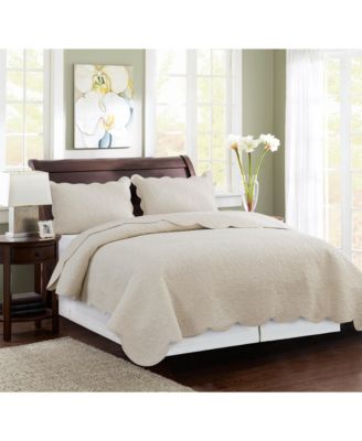 Christiana Khaki Twin 2-Piece Cotton Bedding Quilt Set