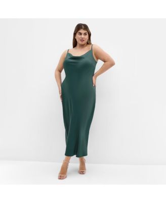 Plus Size Satin Slip Dress