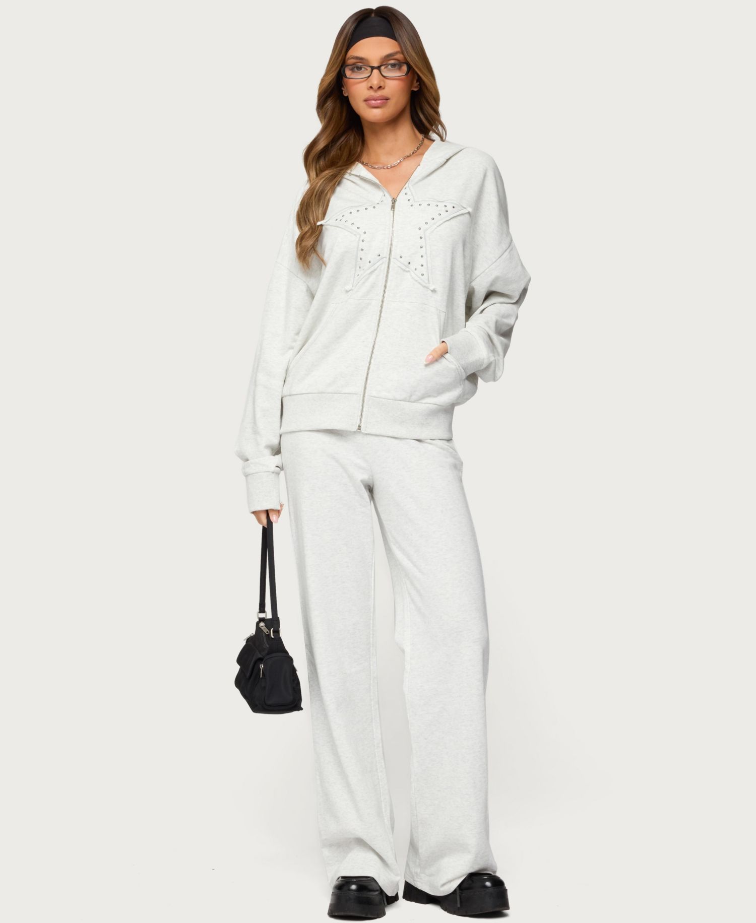 Women's Briela Star Studded Zip Up Hoodie