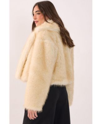 Women's Tipped Faux Fur Crop Jacket