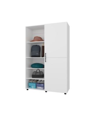 Ollie 2-Door Wardrobe with Open Storage,White