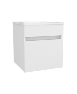 Belle Bathroom Floating Vanity with Sink, 1 Door, Wengue