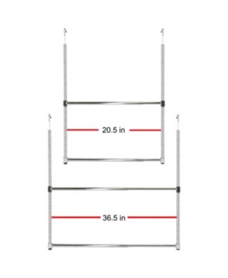 2-Tier Portable Adjustable Closet Hanger Rod, Chrome