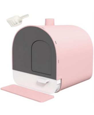 Pink Cat Litter Box with Lid Scoop and Filter A Delicate Design for a Fresher Home