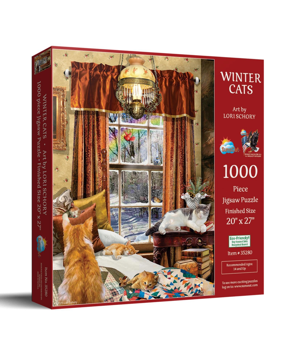 SunsOut Winter Cats 1000 piece Jigsaw Puzzle for Adults