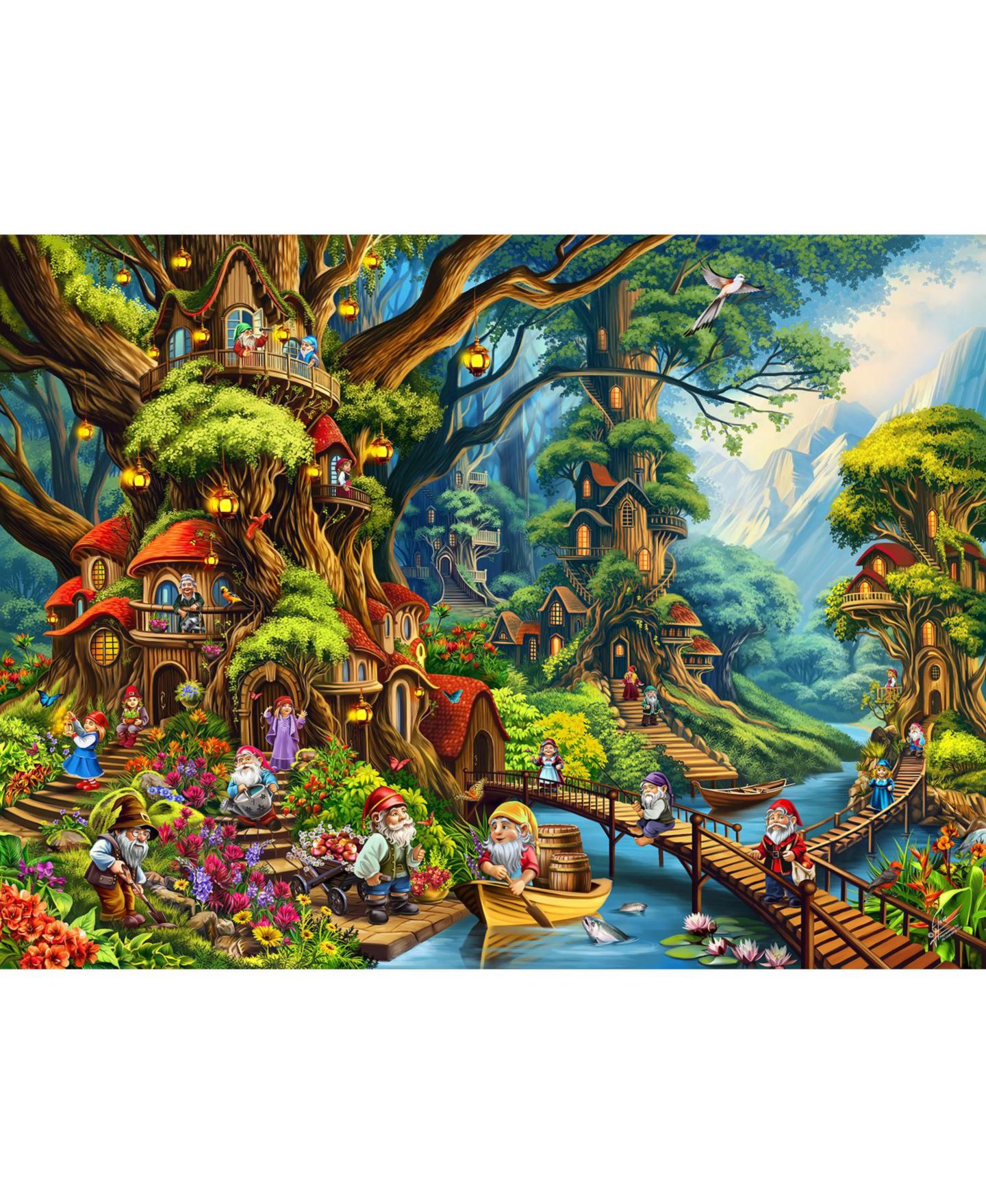 Детский пазл SunsOut Gnome Village 1000 Piece Jigsaw Puzzle, от 15 лет — фото 3
