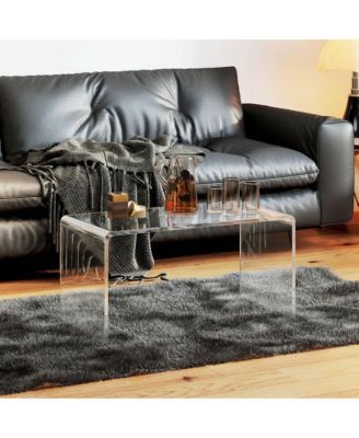 39.25" Long Acrylic Waterfall Table for Living Room,