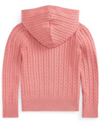 Girls' 2T-6X Mini-Cable Full-Zip Hooded Sweater