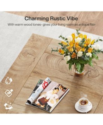 Square Coffee Table, Wood Center Table for Living Room, 31.5" Modern Cocktail Tea Accent Table, Natural