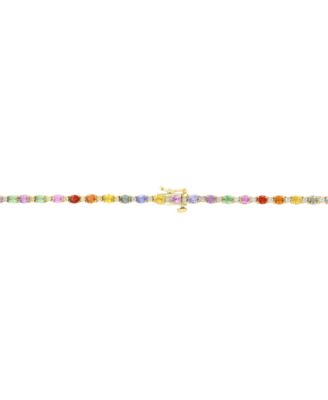 Multi Sapphire (17-1/2 ct. t.w.) and Diamond (1/4 ct. t.w.) Necklace in 14k Yellow Gold