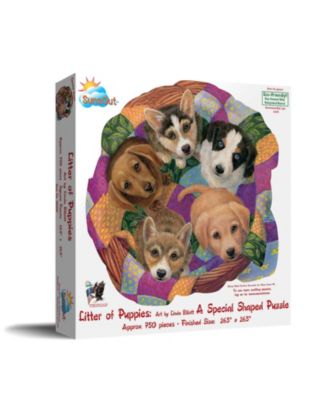 Litter of Puppies 750 piece Jigsaw Puzzle for Adults Special Shape
