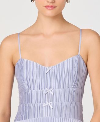 Women's Sweetheart Neck Pleated A-Line Midi Dress