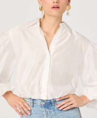 Women's V-Neck Button Front Top