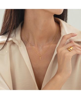 14k Gold Plated Marielle Mini Cross Necklace Holiday Gift Idea.