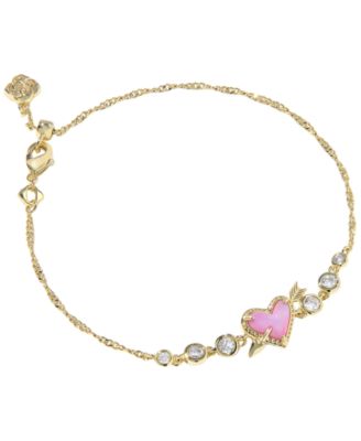 Opalescent Resin and Cubic Zirconia Ari Heart Arrow Tennis Bracelet