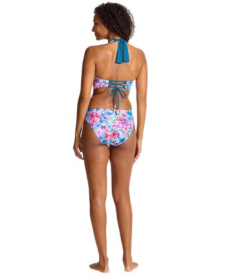Women's Floral Reversible Halter Straps Swim Top