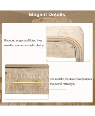 Retro Cabinet Silhouette Console Table with Open Style, Two Top Drawers