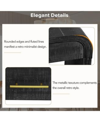 Retro Cabinet Silhouette Console Table with Open Style, Two Top Drawers