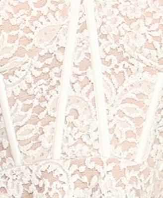 Juniors' Corset Lace Tie Sweetheart Neck Dress