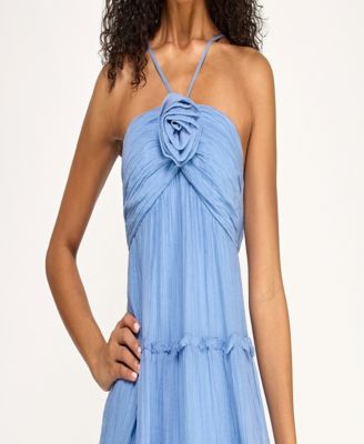 Juniors' Gauzy Rosette Mini Dress