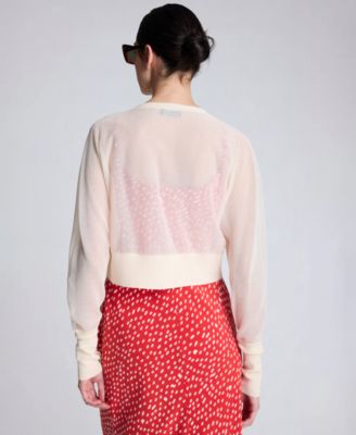 Women's Saddle-Shoulder Cropped Cardigan