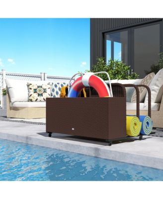 Wicker Pool Float Storage Organizer, Pool Float Holder,